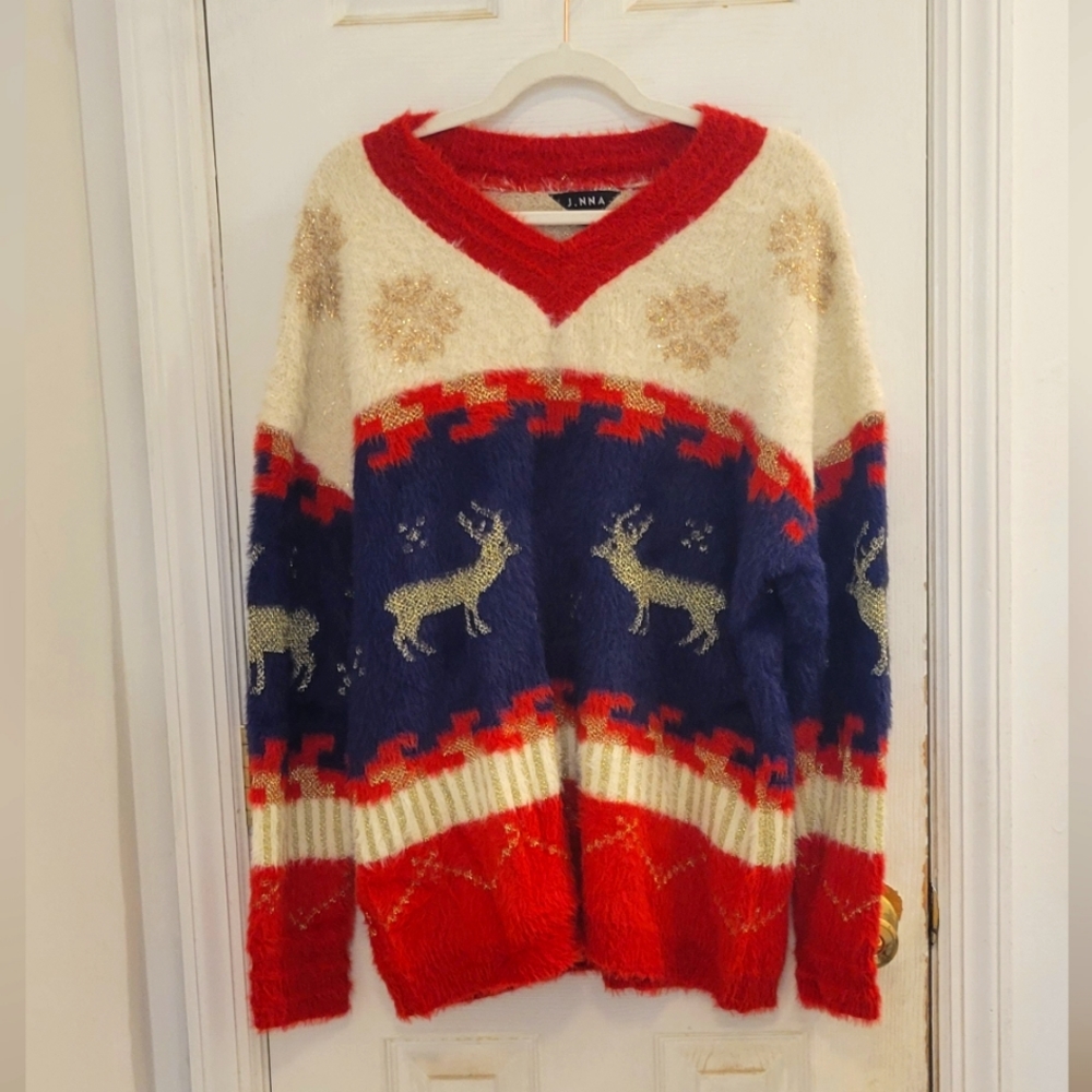 J. NNA NWT Christmas Sweater Large